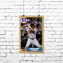 Andruw Jones Atlanta Braves Baseball Card Poster – 11×17 in.