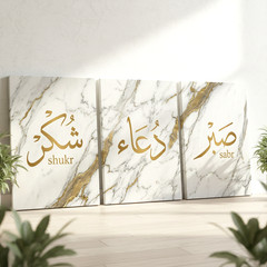3 Pieces Elegant Marble Gold Abstract Large Wall Art Set for Living Set Of 3