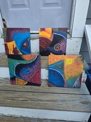 4 peice wall art four amazing wall painting hang together or separate. You decid