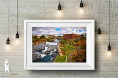 Spokane Falls WA Photo Print Wall Art, Washington State Landscape Photography