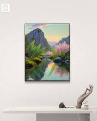 Mediterranean Village Canvas Wall Art Textured Impasto Print Home Decor 8*12