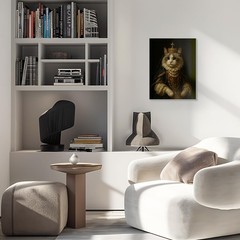 Ragdoll Cat Royal Renaissance Portrait Framed Canvas Wall Art, Cats Room Home…