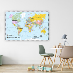 USA & World Map Poster Set 24×36 Laminated Wall Maps Geography Chart Made in USA