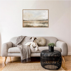 Framed Canvas Wall Art Print Neutral Abstract Landscape by the Creative Bunch St