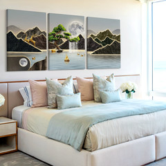 3 Pieces Modern Mountain Landscape Large Wall Art Set for Bedroom Set Of 3