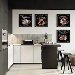 COFFEE WALL ART Kitchen Decor Cup Canvas Vintage Latte Mocha Cafe By