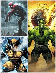 Marvel Comics Spider-Man Wolverine Hulk | Wall Art Poster | 8×11 13×19 FRAMED