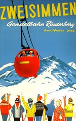 17014.Wall Decor Poster.Interior Art.Travel Swiss Ski Winter Sports Zweisimmen