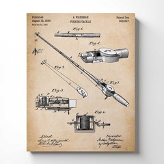 Fishing Gifts for Men, Fishing Gear Patent Canvas Print