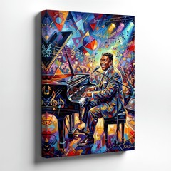 Wall Art Jazz Piano Singer Colorful Music Club Canvas Print Concert Poster Print