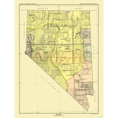 Historic State Map – Nevada Pyramid Lake – Hoen 1896 – Vintage Wall Art