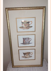 2 Carolyn Shores Wright 3 in One Teacup Prints Ornate Framed