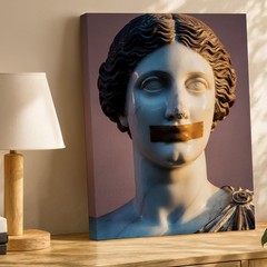 Wall Art Close-up Of A Classical Marble Bust Of A Female Figure Canvas Print
