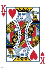 King of Hearts Playing Card Art Poker Room Art Print Poster 16×24