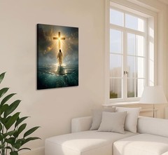 Jesus Walking On Water Canvas Wall Art Jesus Christ Wall Decor Picture Christ