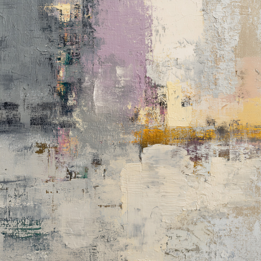 Hand Painted Abstract Oil Painting Canvas Gray Modern Wall Art Home Decor Pink