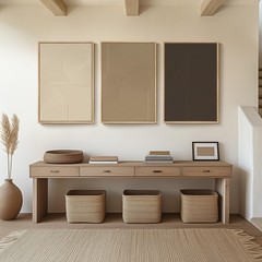 Abstract Wall Art Set 3pcs 24x36in Beige Brown Canvas