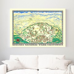 Old Map of Sequoia National Park, CA 1954 – Vintage Sequoia