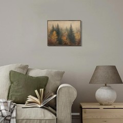 Autumn Forest Canvas Wall Art, Classical Retro Fall Forest Andscape Trees Can…