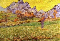 Vincent Van Gogh A Meadow In The Mountains Post Impressionist Poster 12×18