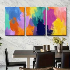 3pcs Bold Colorful Brushstrokes Modern Perfect Wall Art Canvas Unframed/Framed