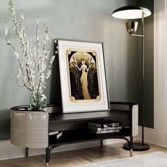 Art Deco Woman Poster – Vintage Floral Art Nouveau Wall Print