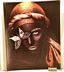 Lot 8 Golden Black Woman Wall Decor – Modern African American Paintings Canvas