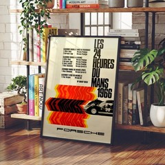 Porsche 906 Le Mans 1966 24 Hours Vintage Racing Poster Wall Art Decor Print