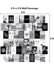 Artivo Black White Wall Collage Kit, 50 Set 4×6 inch, Bedroom Decor Teen Girls