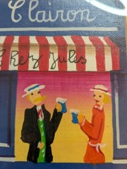 Vtg Cute Set Of 2 Paris Cafe Prints Metal Frame 8.5×10 Inch