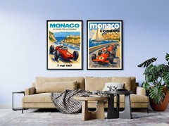 Monaco Vintage F1 Grand Prix 1967 Art Poster — Auto Racing Wall Art, Formula 1