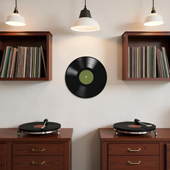 8Pcs 9In Colorful Vinyl Records Decor Wall Stickers, Album Cover Posters Vintage