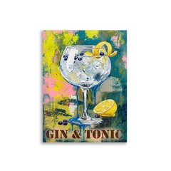 Pop Art Bild «Gin & Tonic» | by daveschloffiart | Buntes Wandbild Bar Deko