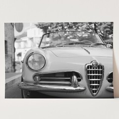 Alfa Romeo Giulia Spider Black & White Vintage Sports Cars Wall Art Poster Print