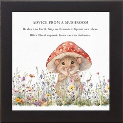 Advice from a Mushroom – Funny Mouse Spring Art – Framed Wall Decor