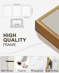Morden Abstract Wall Art Framed Neutral Beige Mid Century Textured Prints Min…