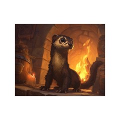 Ferret by the Hearth Matte Poster