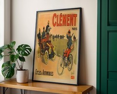 Clément Cycles & Automobiles Bombled (France) Bicycle 1903 Retro Vintage Poster