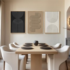 Abstract Wall Art Set 3pcs 24x36in Neutral Textured Canvas