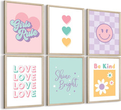 Colorful Girls Room Canvas Art – Framed Nursery Decor 8×10 Inch