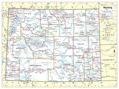 Wyoming State Wall Map Large Print Poster – 32″Wx24″H