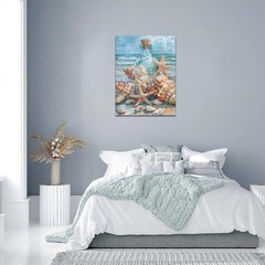 Bathroom Wall Art Blue Beach Wall Decor Coastal Ocean Theme Seashell Starfish…