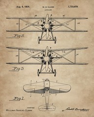 4 Vintage Biplanes Patent Wall Art Prints 8×10 in Aviation Gifts Pilots Bi Plane