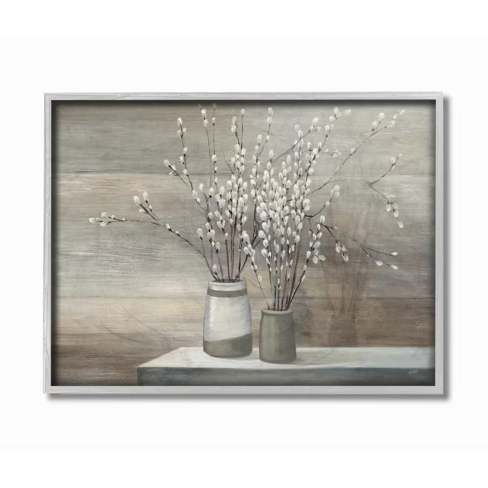 11 In. X 14 In. «Pussy Willow Still Life» by Wild Apple Framed Wall Art