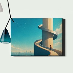 Spiral ramp ascent concept illustration Poster Print motivational abstract