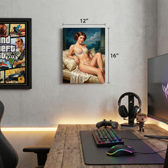 Princess Leia Canvas UV Print 12×16 – Vintage Retro Pin-Up Wall Art Decor
