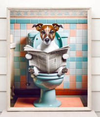 Jack Russell Chef Kitchen Art Print – Cute Retro Wall Decor for Dog Lovers