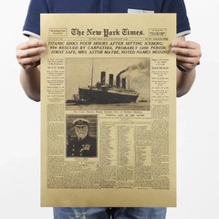 Titanic Shipwreck Old Newspaper Classic The New York Times History Poster Kraft
