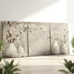 3 Pieces Elegant Floral Still Life Large Wall Art Set for Bedroom Set Of 3