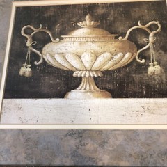 Vintage Jacques Lamy URN bowl beautiful gold gilt wood framed 17 W X 14H